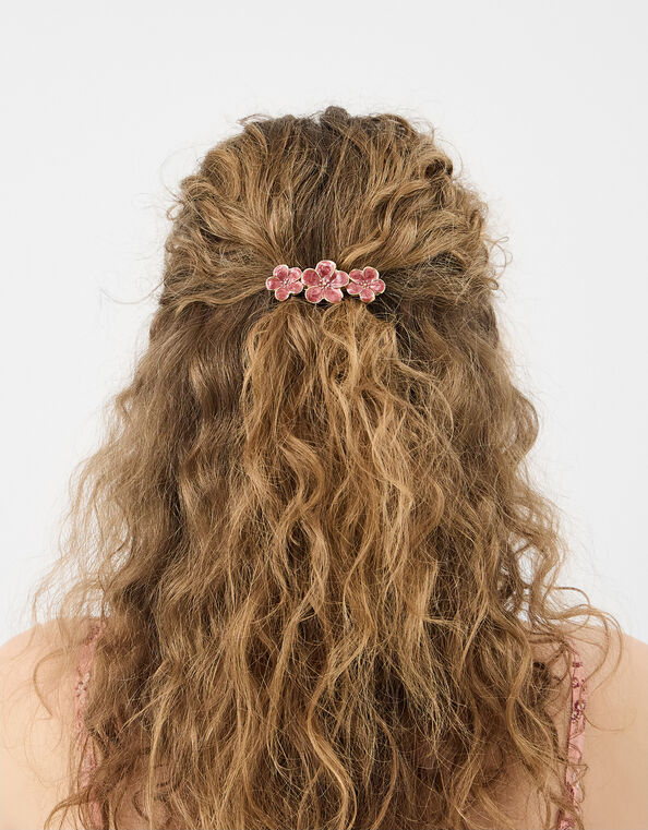 Sparkle Floral Barrette Hair Clip, , large