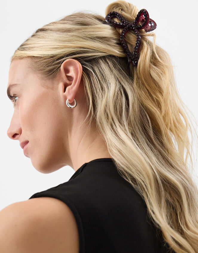 Gemstone Bow Claw Clip, , large