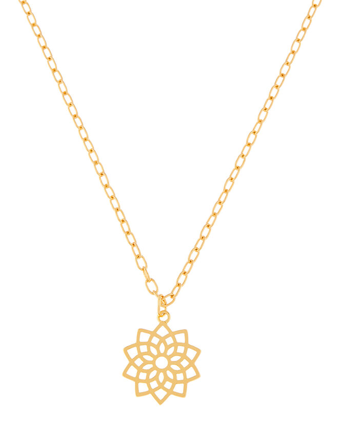 Gold-Plated Crown Chakra Pendant Necklace, , large