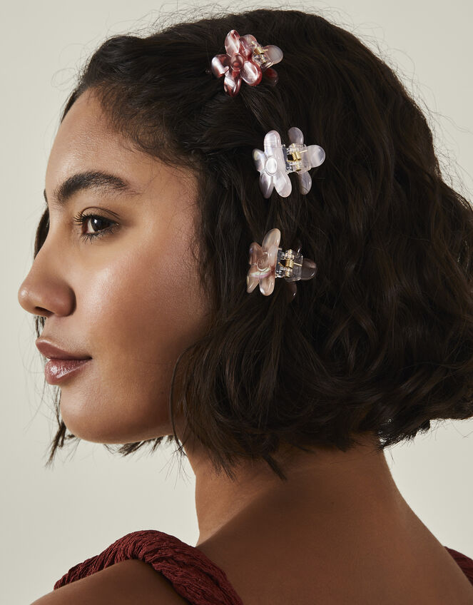 3-Pack Mini Flower Claw Clips, , large