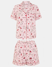 Christmas Cocktail Short Pyjama Set, Pink (PINK), large