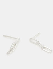 Sterling Silver Chain Drop Earrings, , large