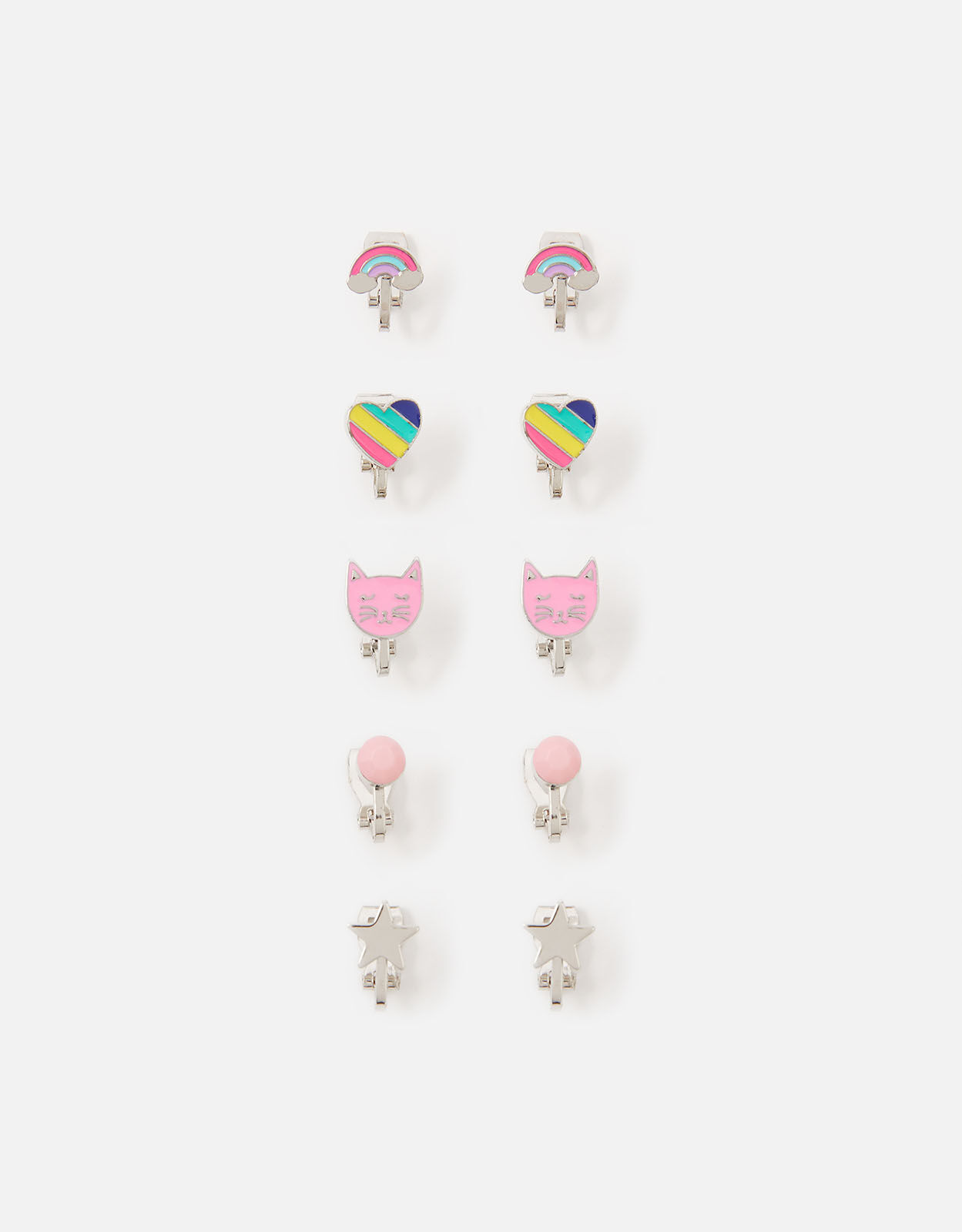 Girls Gem Clip-On Earrings 5 Pack | Girls earrings | Accessorize UK