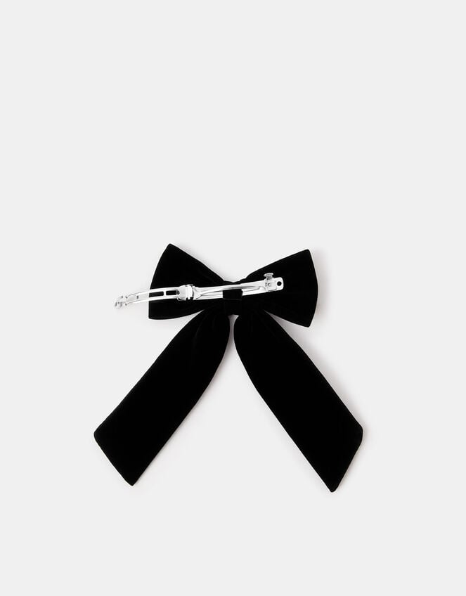 Velvet Bow Barrette Hair Clip, , large