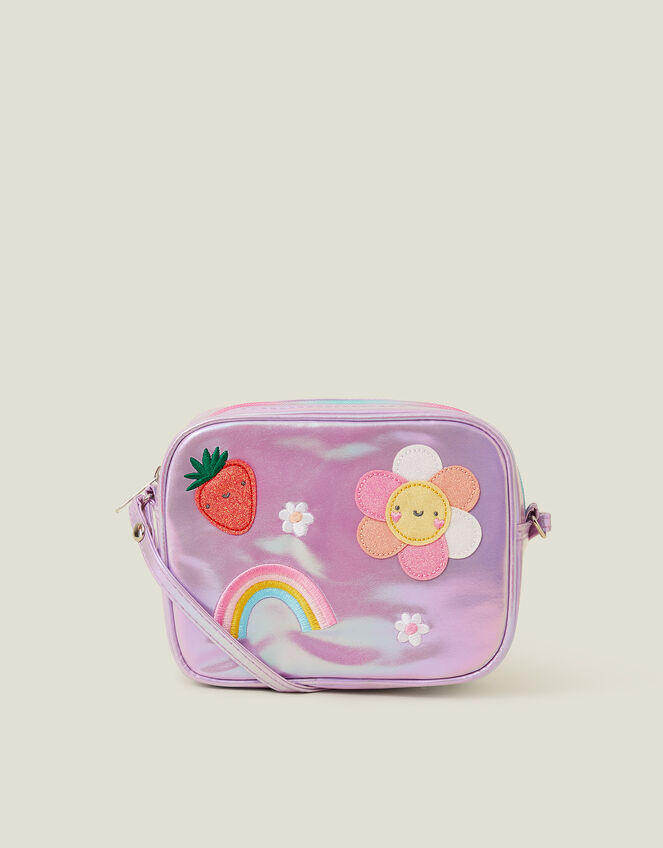 Girls Embroidered Metallic Camera Bag, , large