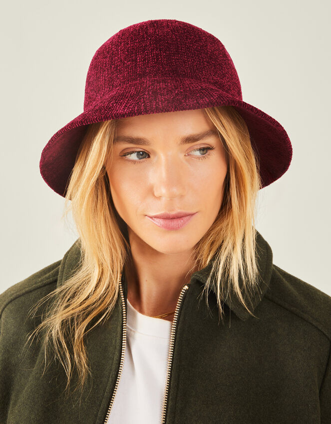 Chenille Bucket Hat, Red (RED), large