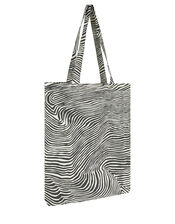 Zebra Shopper Bag, Black (BLACK/WHITE), large