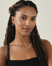 Platinum-Plated Stainless Steel Omega Chain Necklace, , large