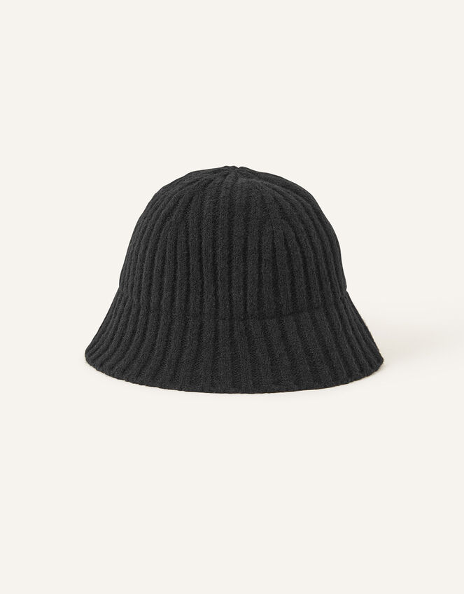 Knit Bucket Hat, Black (BLACK), large