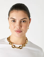 Gold-Plated Chunky Chain Necklace, , large