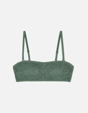 Lace Bandeau Bralet, Green (KHAKI), large
