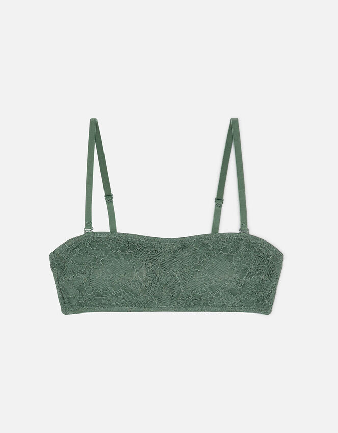 Lace Bandeau Bralet, Green (KHAKI), large