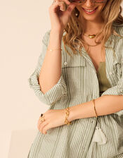 Stripe Cotton Shirt, Green (GREEN), large