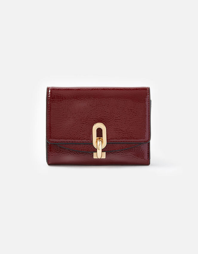 Patent Lock Purse, Red (BURGUNDY), large