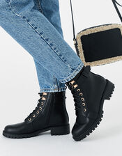 Lace-Up Boots, Black (BLACK), large
