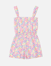 Girls Ditsy Floral Print Playsuit, Multi (BRIGHTS-MULTI), large