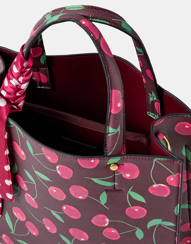 Cherry Print Handbag, , large