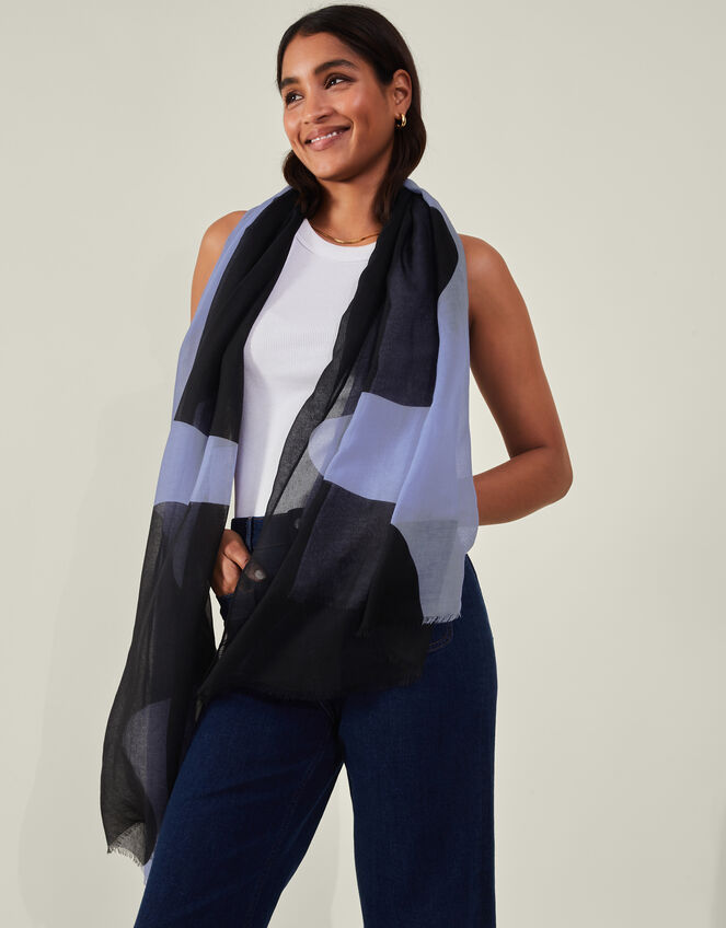 Wave Print Scarf, , large