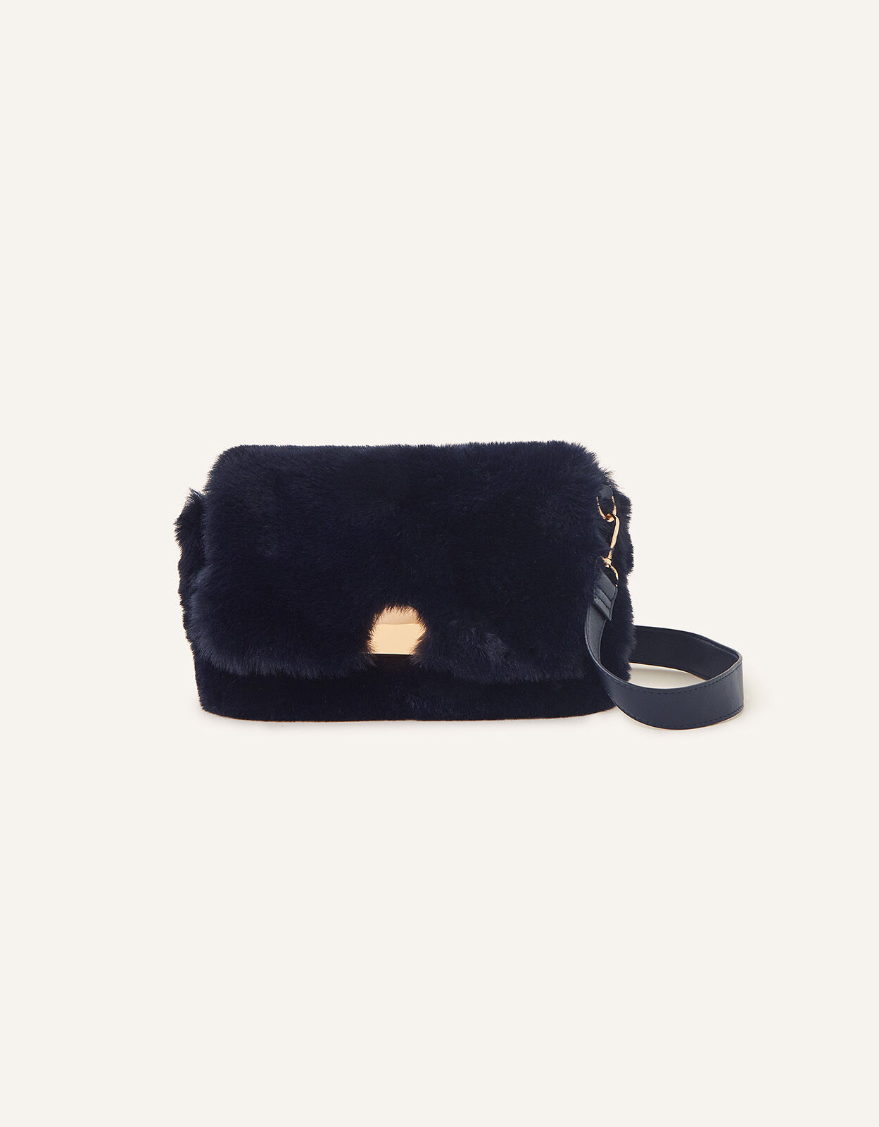 Faux Fur Cross Body Shoulder Bag Blue