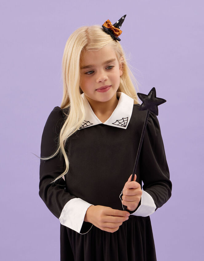 Girls Halloween Witch Hair Clip & Wand Set, , large