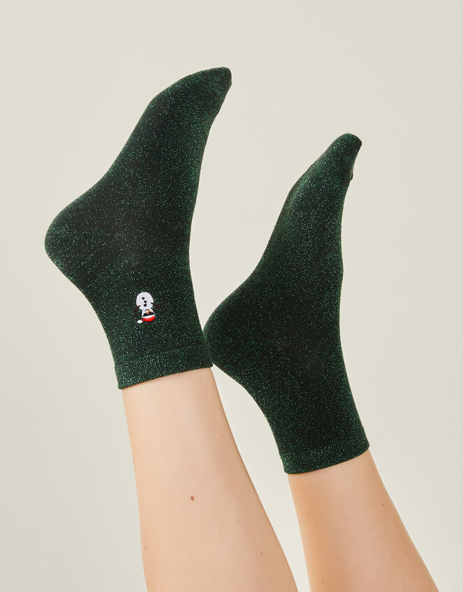 Snowman Glitter Socks, , large