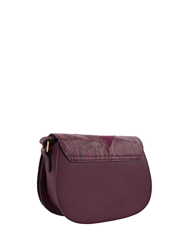 Polly Patchwork Cross-Body Bag, Red (BURGUNDY), large