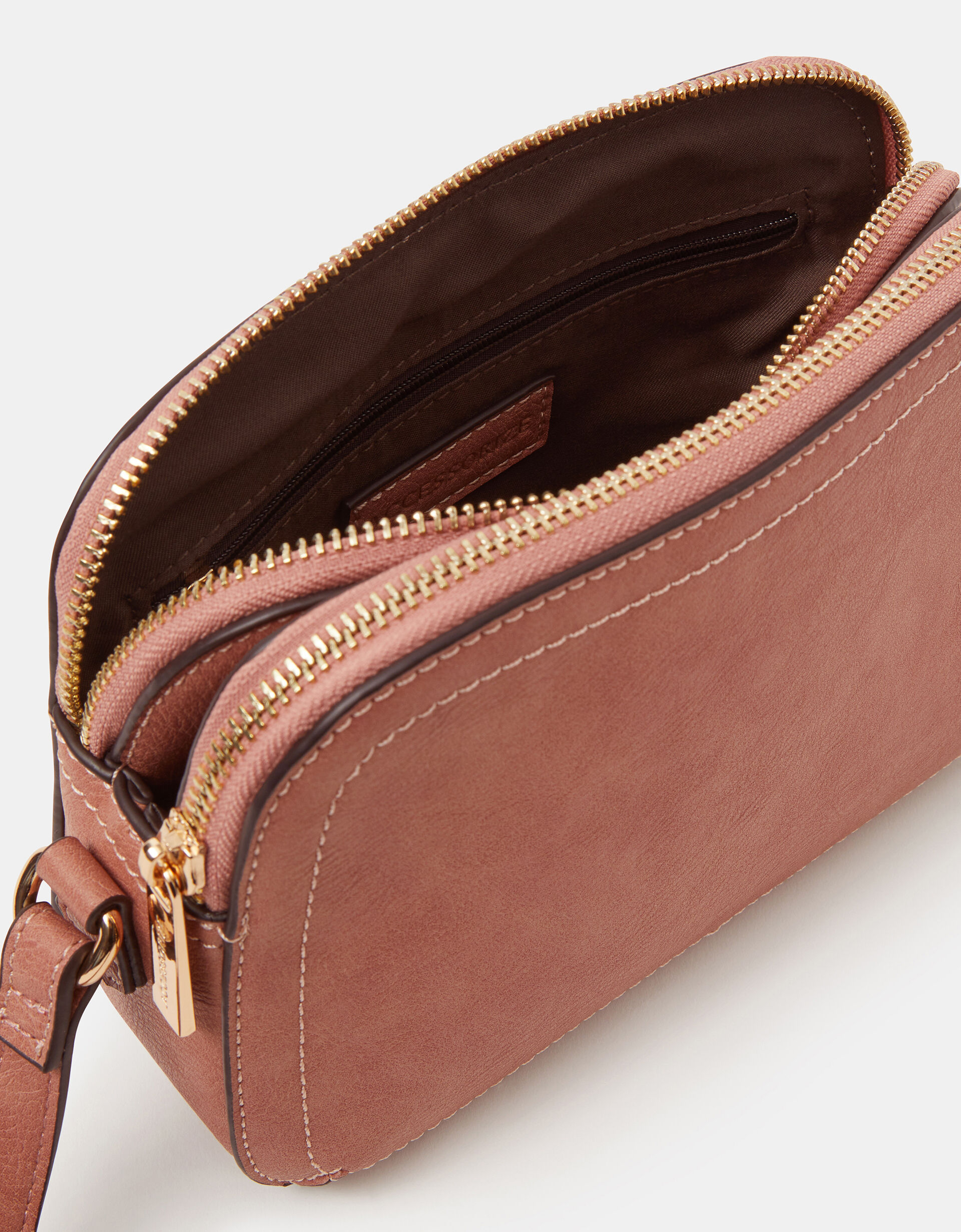 Double Zip Crossbody Bag Pink | Sale | Accessorize UK