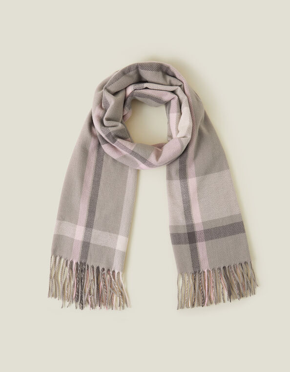 Woven Pastel Check Blanket Scarf, , large
