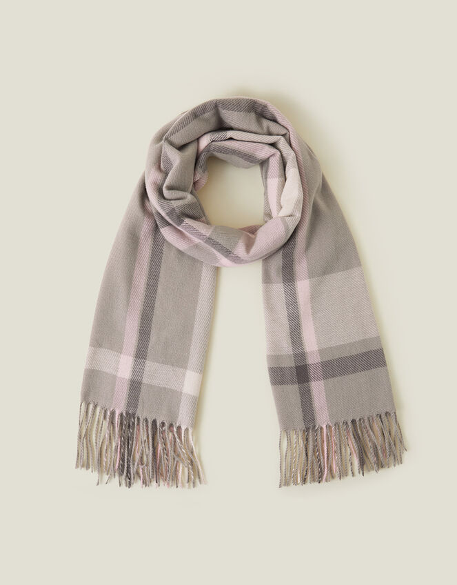 Woven Pastel Check Blanket Scarf, , large