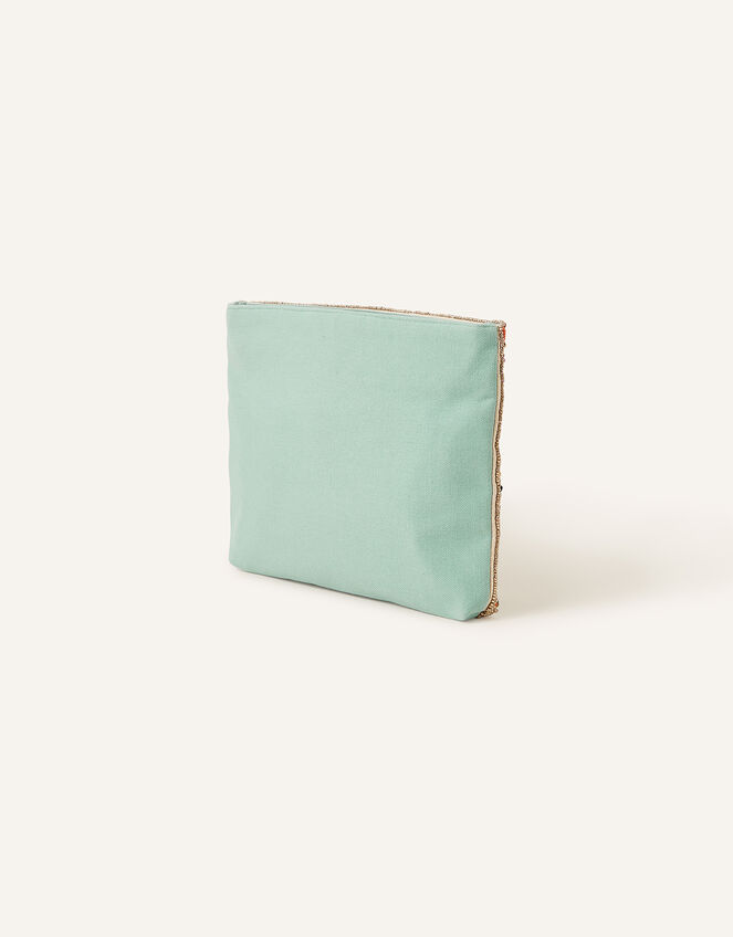 Palm Print Embellished Clutch Bag, , large