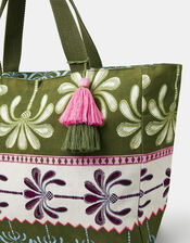 Palm Print Beach Bag, , large