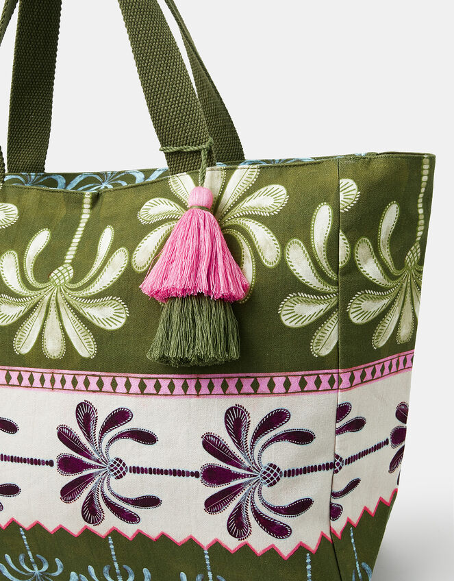 Palm Print Beach Bag, , large