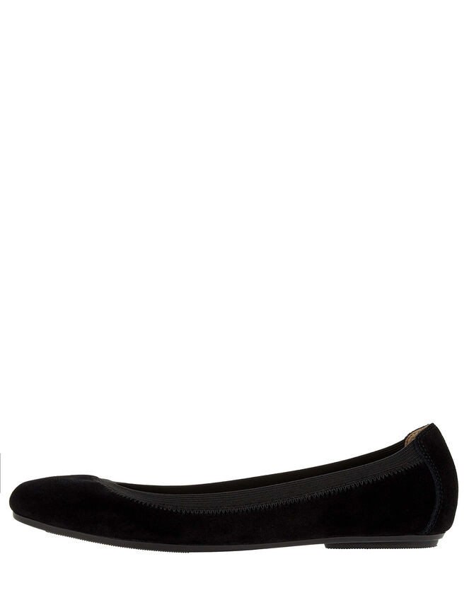Elasticated Ballerina Flats, Black (BLACK), large