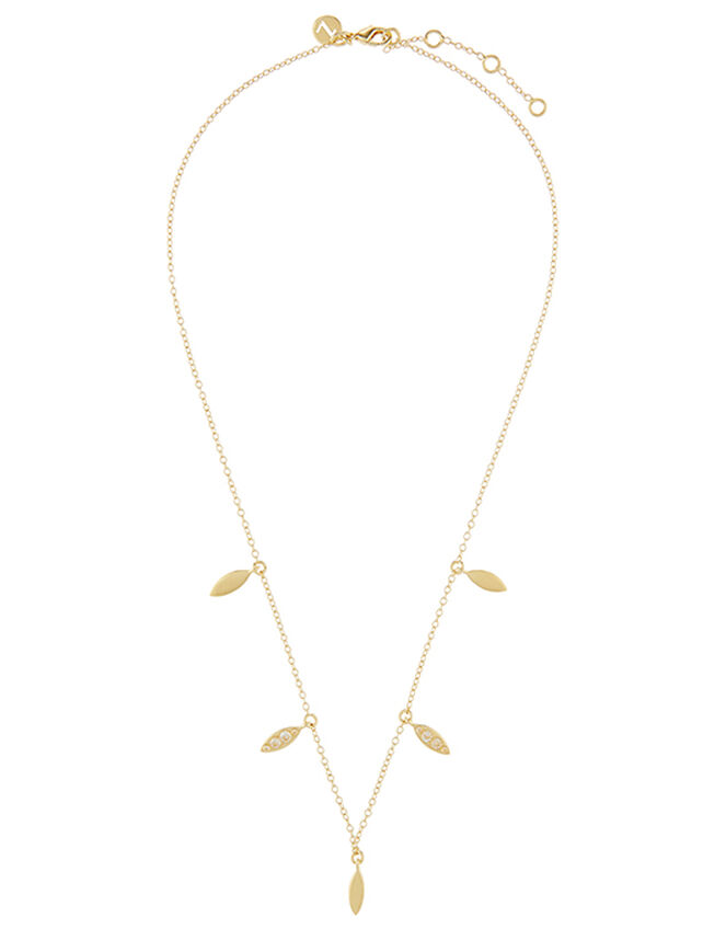 Gold-Plated Olive Leaf Necklace, , large