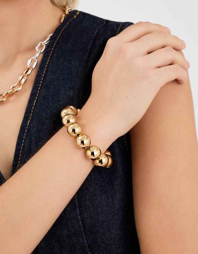 Chunky Bead Bracelet, Gold (GOLD), large