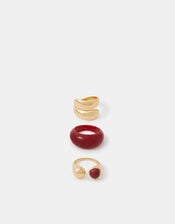 3-Pack Chunky Resin Rings, Gold (GOLD), large