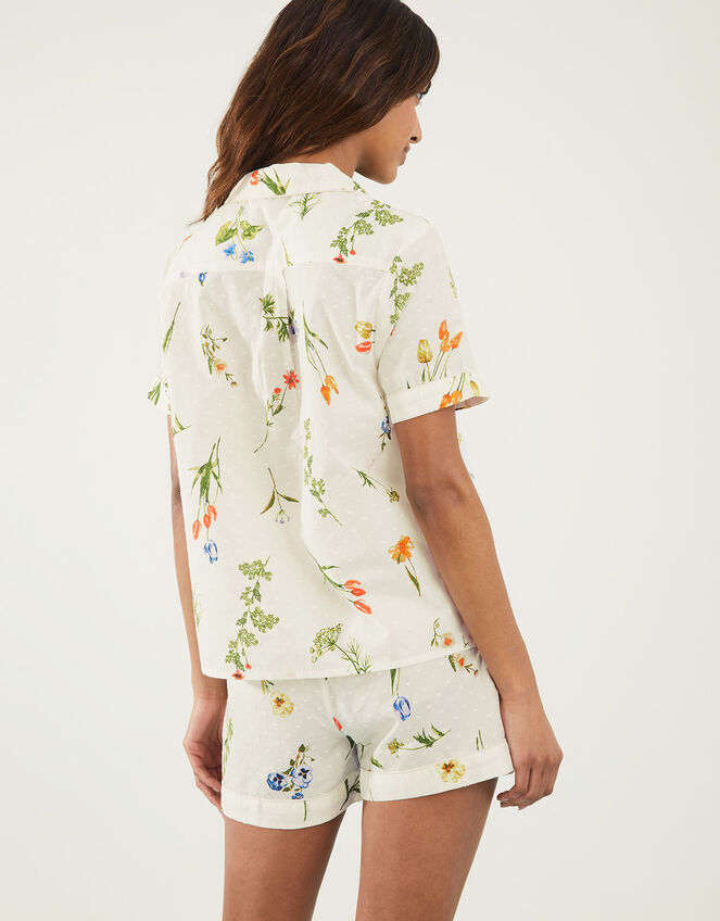 Floral Print Dobby Pyjama Set, Ivory (IVORY), large