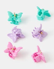 6-Pack Girls Mini Butterfly Claw Clips, , large