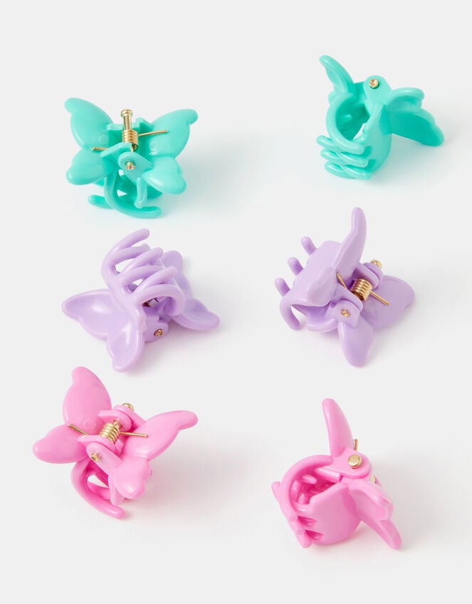 6-Pack Girls Mini Butterfly Claw Clips, , large