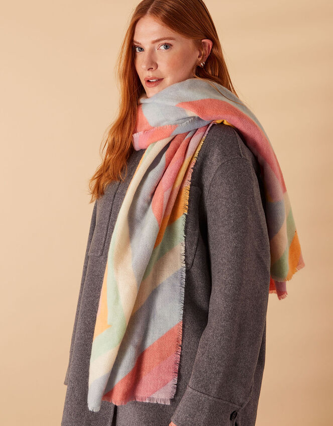 Pastel Chevron Blanket Scarf, , large