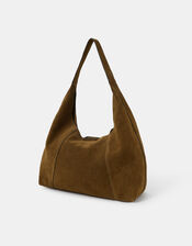Large Suede Shoulder Bag, , large
