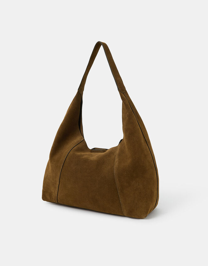 Large Suede Shoulder Bag, , large