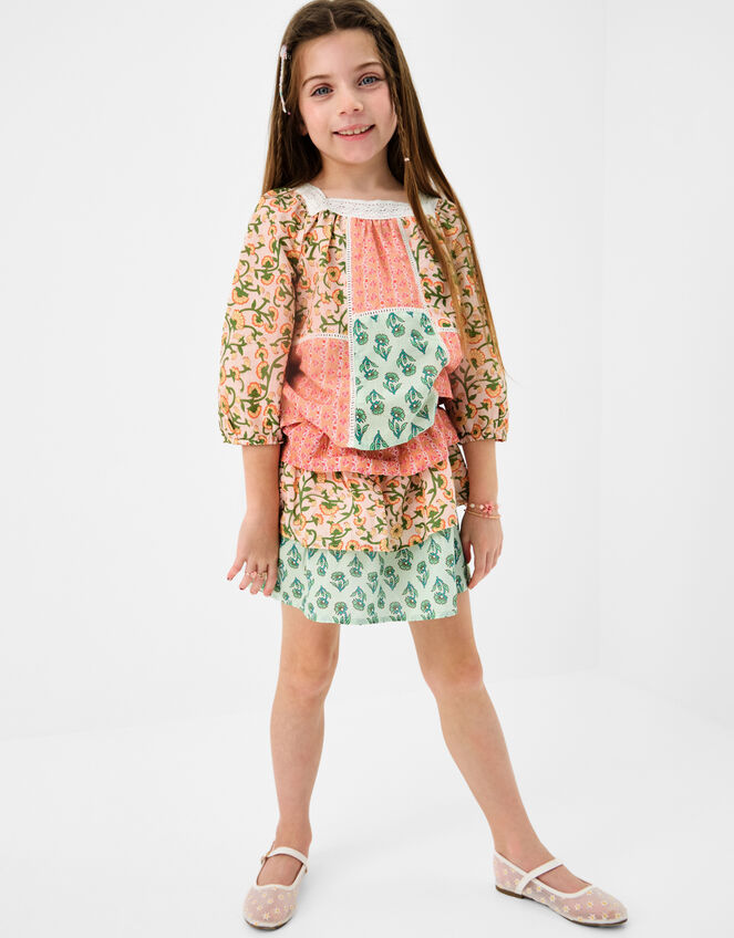 Girls Floral Rara Skirt, Pink (PINK), large