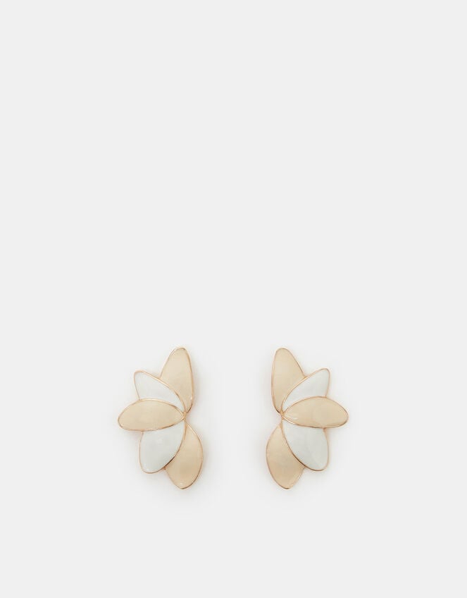 Enamel Petal Drop Earrings, , large