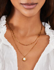 14ct Gold-Plated Pearl Pendant Necklace, , large