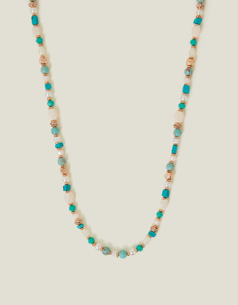 Mix Beaded Necklace Turquoise, , large