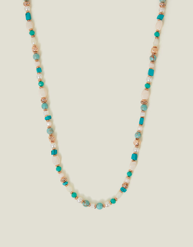 Mix Beaded Necklace Turquoise, , large