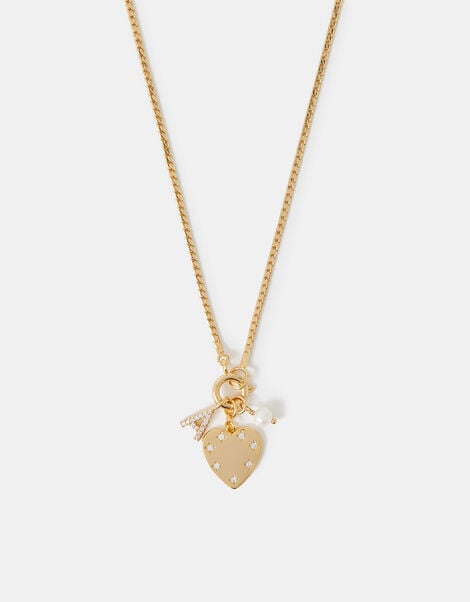 14ct Gold-Plated Omega Initial Charm Necklace, Gold (GOLD), large