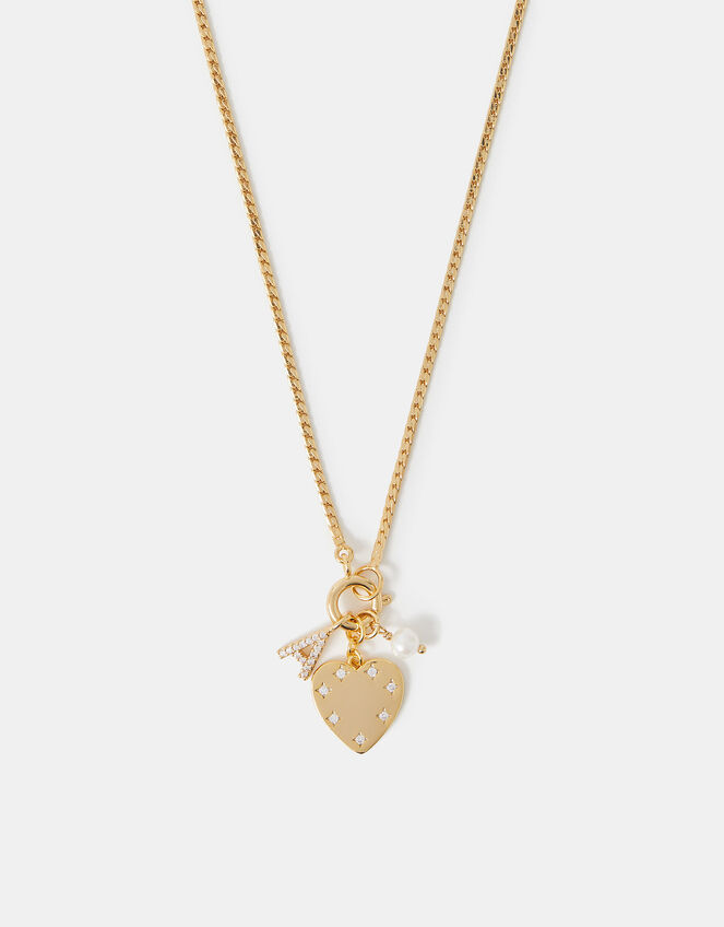 14ct Gold-Plated Omega Initial Charm Necklace, Gold (GOLD), large