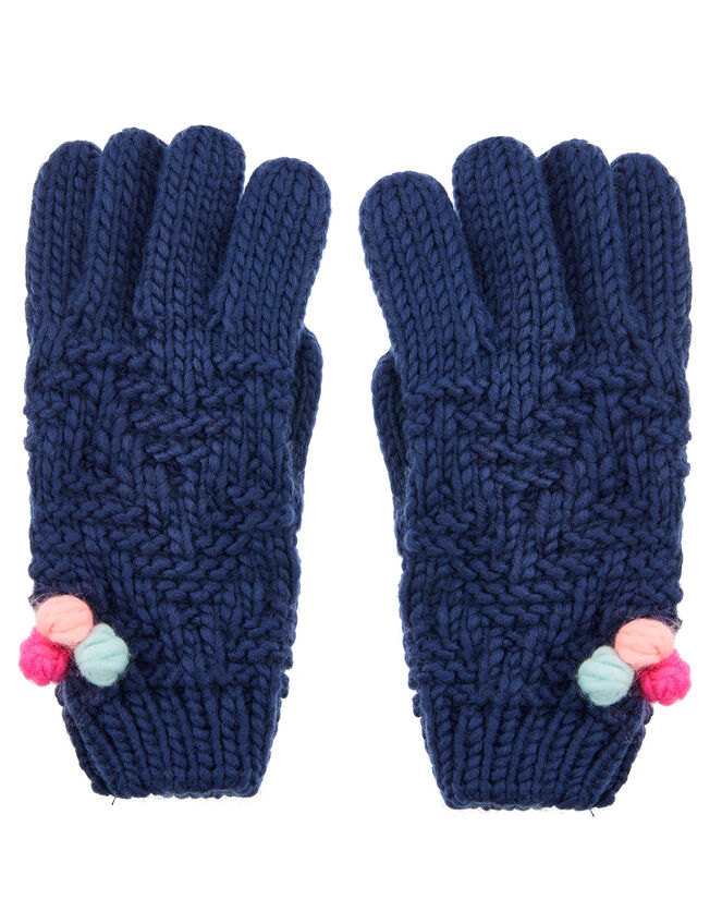 Pom-Pom Knit Gloves, Multi (BRIGHTS-MULTI), large